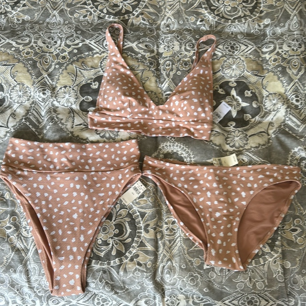 NWT Aerie High Waist Bikini 3 Piece Set, Small